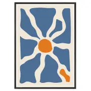 Galrie Stunning Bold Abstract Sun and Waves Art Print for Modern Interiors for Home, Black Frame, A0 84 x 119cm (33 x 47inch)