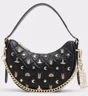 Wicked Aldo Emerald City Crossbody Bag NWT Black Gold Dust Bag Strap