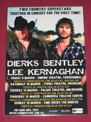 DIERKS BENTLEY - LEE KERNAGHAN - AUSTRALIAN TOUR - PROMO TOUR POSTER