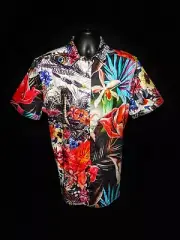 Robert Graham Biscayne Colorful Short Sleeve Shirt Size Large NWT