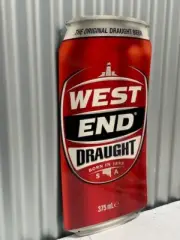 WEST END DRAUGHT BEER CAN LARGE METAL SIGN DIE CUT 3D DESIGN