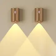 Haninula Night Light, Dimmable Motion Sensor Night Light, Stick on Wall,1200mAh Rechargeable Battery Operated 3000K/4000K/6500K 0-50LM Adjustable Brightness LED Wall Sconces Night Lights, 2 Pcs