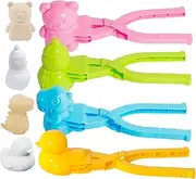 4 PCS/Set Snowball Maker Clips, Assorted Snow Ball Maker Clips Clamps Outdoor Winter Play Snow Toys Plastic Sand Toys Clay Molds Dough Tools for Kids Adults Snowball Fight Beach Player (#B)