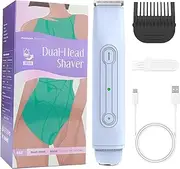 Bikini Shaver - Waterproof Body Shaver - Rechargeable Double Head Hair Removal Device for Intimate Area Underarms Legs Arms