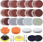 3 Inch Sandpaper Sanding disc 60-10000 Grit, 158 Pcs Wet Dry Car Headlight Restoration Kit Hook and Loop Sandpaper with 1/4" Shank Backer Plate, Soft Foam Buffering Pad, and Polishing Pads Sponge