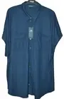 LADIES M&S SHORT SLEEVE BLOUSE TOP WITH STRETCH SIZE 22 NAVY - NEW