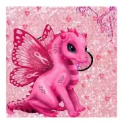 DIY Mosaic Pink Little Dinosaur Full Drill Round Diamond Resin Painting Kit AU