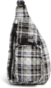 NWT Vera Bradley Iconic Mini Sling Backpack Belt Bag - Cozy Plaid Neutral