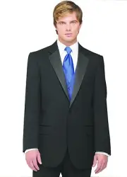 Sizes 34-50 Short 7-Piece Tuxedo Package w/Flat Front Pants, Royal Vest & Tie