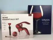 Rabbit Lever Corkscrew Stopper Mikasa Red Wine Glasses Set 4 European Crystal
