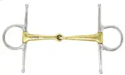Stainless Steel Full Cheek Jointed Brass Mouth Snaffle Bit Tack 35650