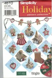 Simplicity 4810 Sewing Pattern for Holiday Collection Ornaments - UNCUT