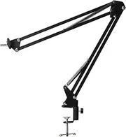 Microscope Arm Stand, 360° Rotation and Folding Adjustable Metal Bracket, 700mm Metal Flexible Microscope Mount with 42mm Lens Ring Set, for 40mm Lens