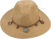 [FRCOLOR] Sun Cap Women Woven Beach Bucket Hat Decorative Summer Woven Outdoor Sun Hat Khaki