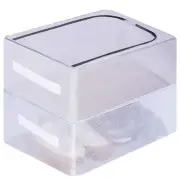 Stackable Storage Boxes with Clear Lids 16-Inch Closet Container Metal Frame