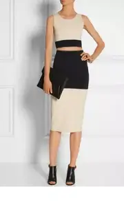 NWT RAG & BONE Regina two-tone Colorblock cotton-blend pencil skirt Size XS