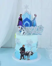 6pcs Frozen Elsa Cake Topper Disney Princess Snowflake Castle Cake Decoration