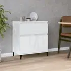 Sideboard Buffet Table Storage Side Cabinet Engineered Wood High Gloss White