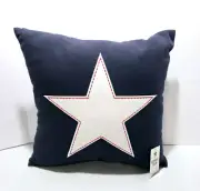 Target Bullseye Playground 14 in. x 14 in. Navy Blue White Star Americana Pillow
