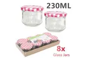 8x Glass Jars with Lid 230ML Small Food Storage Mini Mason Jam Bottle Container