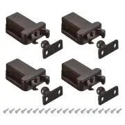 Push Latch Touch Latch 4Pcs Push to Open Door Latch Self-Locking Latches, Brown