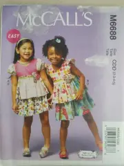 McCall’s Pattern M6688 Girls Summer Dress Ruffles Lace Sizes 2 3 4 5