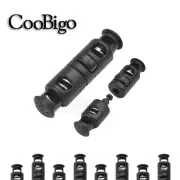 2 Hole Cord Lock Spring Drawstring Stopper Safety Breakaway Toggle Rope Clip