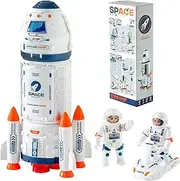 Wbzle Space Shuttle Rocket With Astronaut Figure and Spray Effects - STEM Aerospace Toy With Lights and Sounds - Fun Gifts for Space Exploration and Knowledge