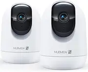 [MUBVIEW] Cameras for Home Security, 2,4G WiFi 2K Indoor Wired Security Baby/Pet Camera with Phone App, Night Vision, 24/7 Record, 2-Way Audio, Motion Tracking, SD and Cloud Storage