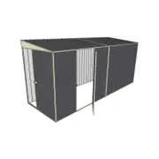 Build-a-Shed 1.5 x 4.5 x 2m Sliding Door Tunnel Shed with Side Doors - Grey