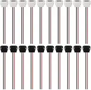 ATNSINC 20pcs Type-C Connector USB C Female 2Pin Welding Wire Female Jack Socket Rubber Ring High Current Fast Charging Port (10black+10white-Wire)