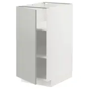 METOD base cabinet with shelves, white/Havstorp light grey, 40x60x80 cm