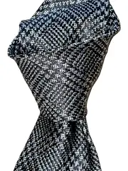$280 NWT TOM FORD GRAY Glenn Plaid Check Men’s 3.6" woven Silk neck tie ITALY