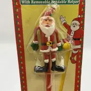 Vintage Holiday Pencil Santa With Removable Bendable Helper Bendie Kmart New