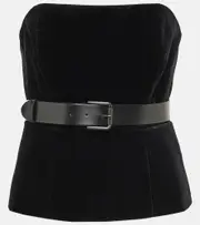 [Max Mara] Max Mara Giubba strapless velvet corset top UK 14 black