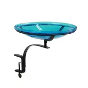 ACHLA 14" Crackle Bowl with Rail Mount Bracket, Teal - CGB-14T-RM