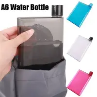 在飛比找Yahoo!奇摩拍賣優惠-A6 350ml 平水瓶透明書本形狀便攜式水壺飲料筆記本瓶戶