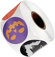 CAXUSD 1 Roll Halloween Seal Stickers Round Adhesive Present Stickers for Treat Bags Craft Decorations and Party Favors Paper with Printing