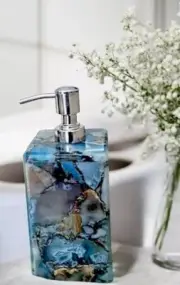 5" Luxury Agate Stone Soap Dispenser - Handmade for Exclusive Home Decor