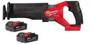 Milwaukee 2621-20 Fuel Sawzall Reciprocating Saw (2) 48-11-1828 3.0 AH Battery