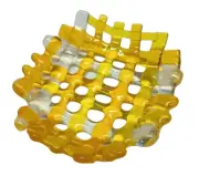 Beautiful Yellow Fused Art Glass Mini Dish