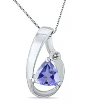14K 1.19 ct. tw. Diamond & Tanzanite Necklace