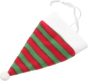 LIGHTAOTAO Christmas Dog Hat for Pets Festive Striped Cosplay Cap with Elastic Band Holiday Accessory for Puppies Xmas Outfit for Dogs