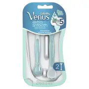Gilette Venus Sensitive Extra Smooth 5 Disposable Razor Blade 2 Count Pack of 2