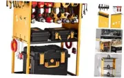 Power Tool Organizer with Wheels - Garage Power Tools Storage Cart, Yellow