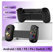 Hot Sale D8 Telescopic Gaming Controller Streaming Gamepad for Tablet Android iOS PS3 PS4 Switch PC Joystick with Hall Trigger D8-Sky black