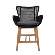 Marrakesh Timber and Rope Bar Stool - Natural/Black