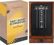 Play Platoon Dart Scoreboard & Darts Holder Wall Mount with Bottle Opener - 11x16 Inch Wood Chalkboard Dart Board Score Board, Professional Darts Accessories, Holds 6 Darts for Dartboard