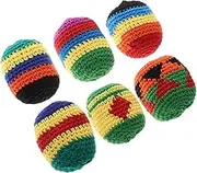 KOMBIUDA 6pcs Knit Juggling Balls Soft Bean Bags Crochet Play Sacks for Boys and Girls