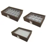 Sophisticated Jewelry Display Case for Rings and Earrings Lockable Storage Box